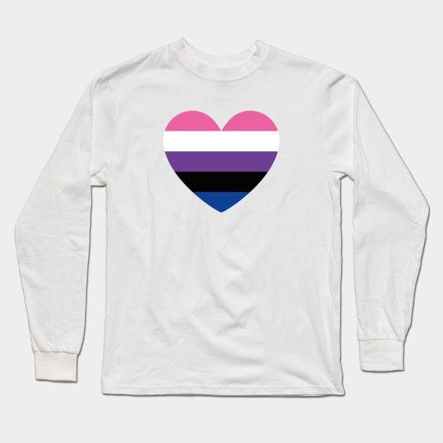 LGBT | Genderfluid Pride Flag Heart Long Sleeve T-Shirt by s.hiro